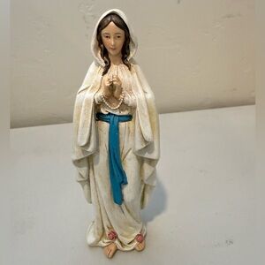 Vintage 6" H Our Lady of Lourdes Collectible Statue by Joseph's Studio Resin